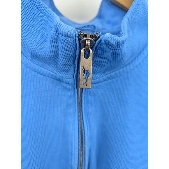 EUC 100% Cotton Tommy Bahama 1/4 Zip Blue Pullover Men's Size XXL - Picture 3 of 6